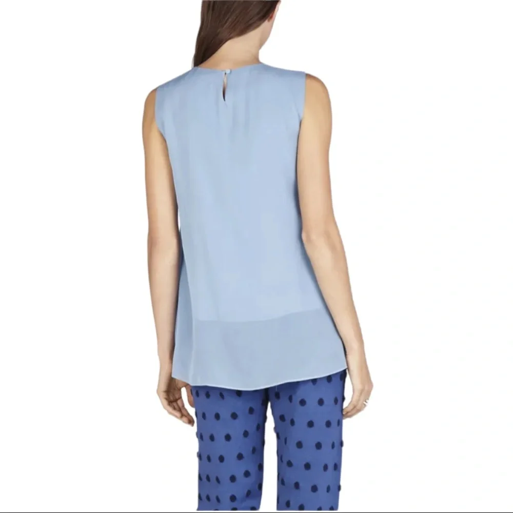 BCBGMaxAzria SHADOW BLUELORIELLE ASYMMETRICAL DRAPE TOP Size S - Picture 4 of 13